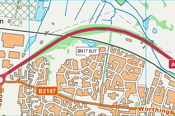 BN17 6UY map - OS VectorMap District (Ordnance Survey)