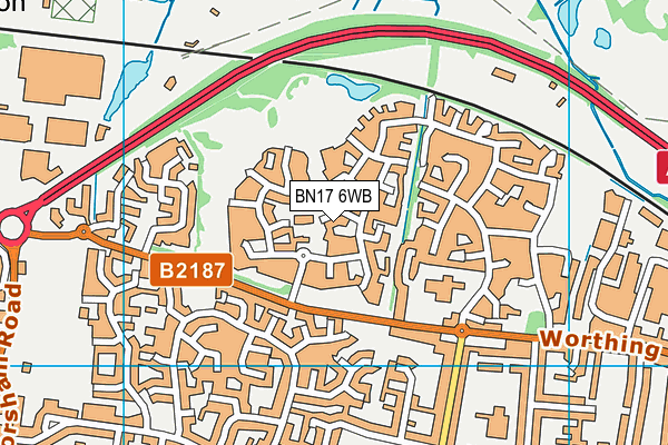 BN17 6WB map - OS VectorMap District (Ordnance Survey)