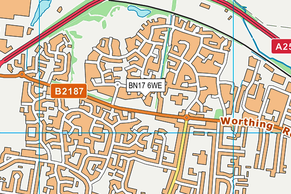 BN17 6WE map - OS VectorMap District (Ordnance Survey)