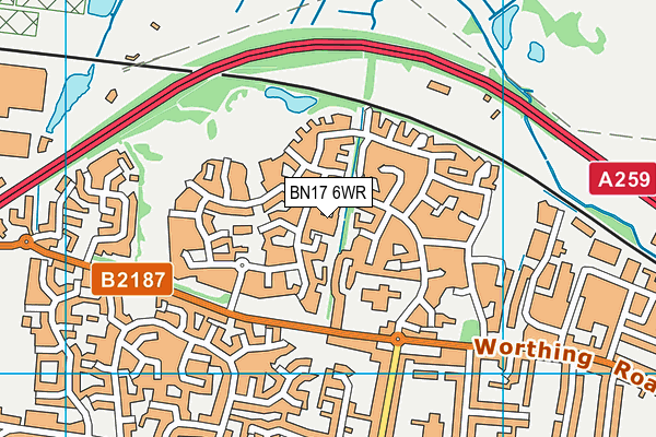 BN17 6WR map - OS VectorMap District (Ordnance Survey)