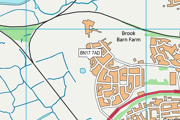 BN17 7AD map - OS VectorMap District (Ordnance Survey)