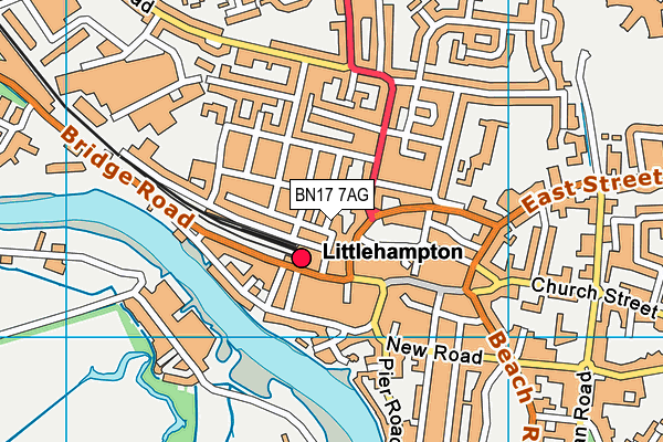 BN17 7AG map - OS VectorMap District (Ordnance Survey)