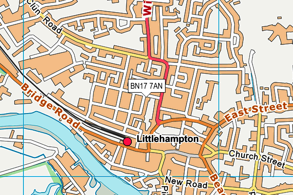 BN17 7AN map - OS VectorMap District (Ordnance Survey)