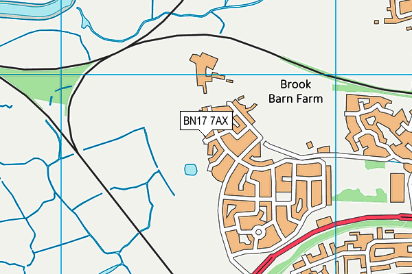 BN17 7AX map - OS VectorMap District (Ordnance Survey)