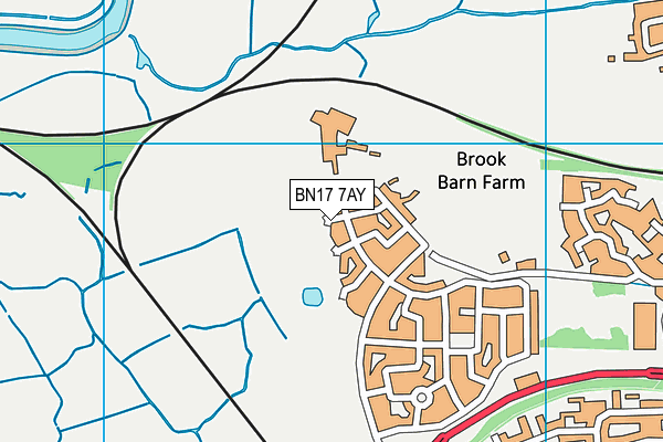 BN17 7AY map - OS VectorMap District (Ordnance Survey)
