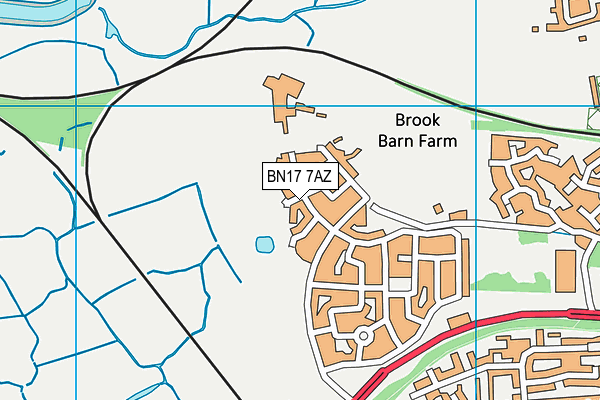 BN17 7AZ map - OS VectorMap District (Ordnance Survey)