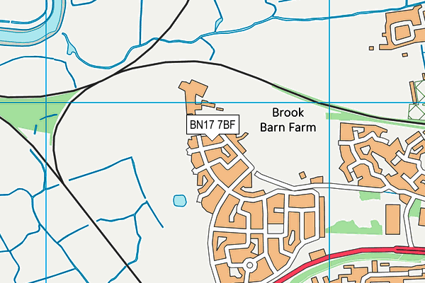 BN17 7BF map - OS VectorMap District (Ordnance Survey)