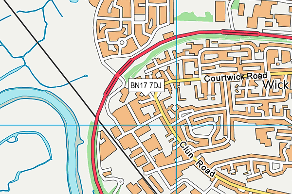 BN17 7DJ map - OS VectorMap District (Ordnance Survey)