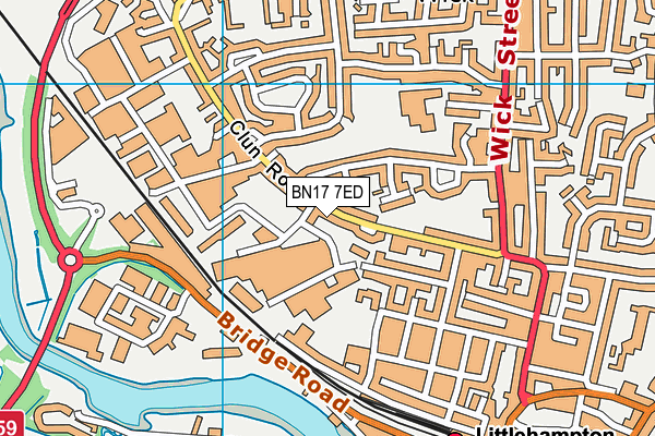 BN17 7ED map - OS VectorMap District (Ordnance Survey)