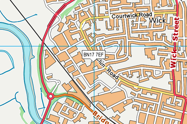 BN17 7EF map - OS VectorMap District (Ordnance Survey)