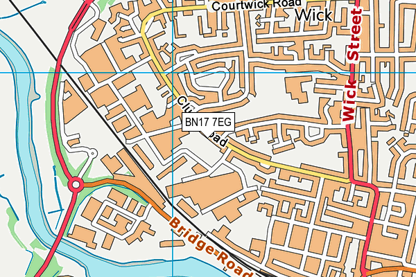 BN17 7EG map - OS VectorMap District (Ordnance Survey)