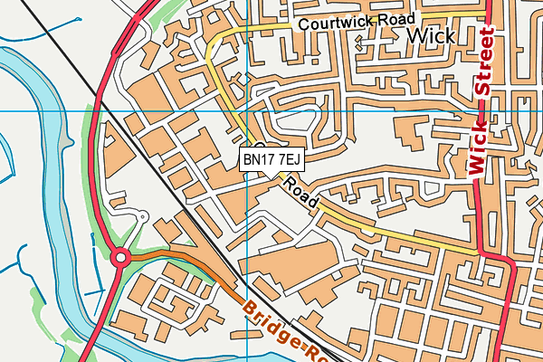 BN17 7EJ map - OS VectorMap District (Ordnance Survey)