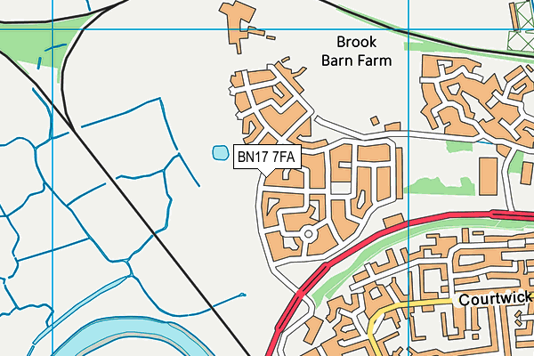 BN17 7FA map - OS VectorMap District (Ordnance Survey)