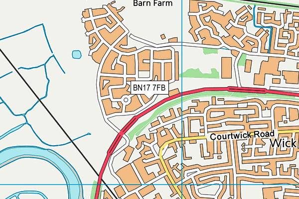 BN17 7FB map - OS VectorMap District (Ordnance Survey)