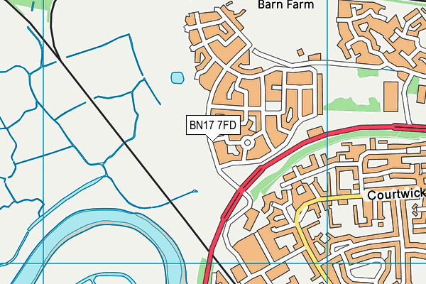 BN17 7FD map - OS VectorMap District (Ordnance Survey)