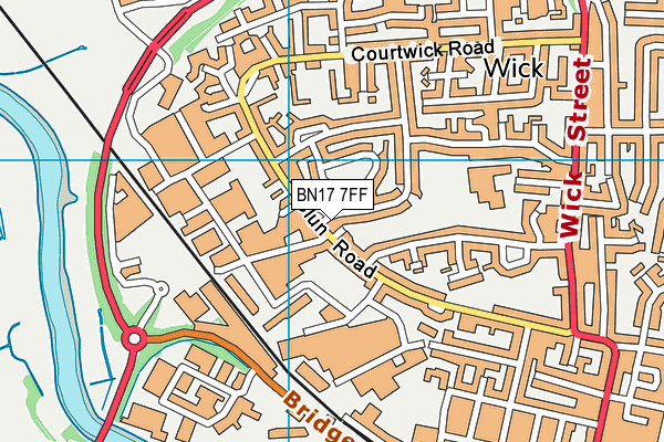 BN17 7FF map - OS VectorMap District (Ordnance Survey)