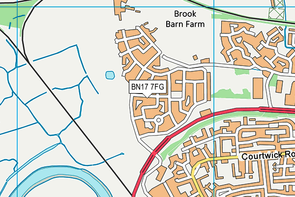 BN17 7FG map - OS VectorMap District (Ordnance Survey)