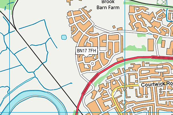 BN17 7FH map - OS VectorMap District (Ordnance Survey)