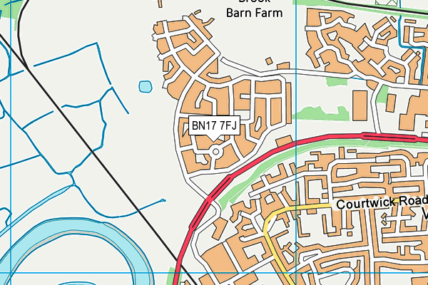 BN17 7FJ map - OS VectorMap District (Ordnance Survey)