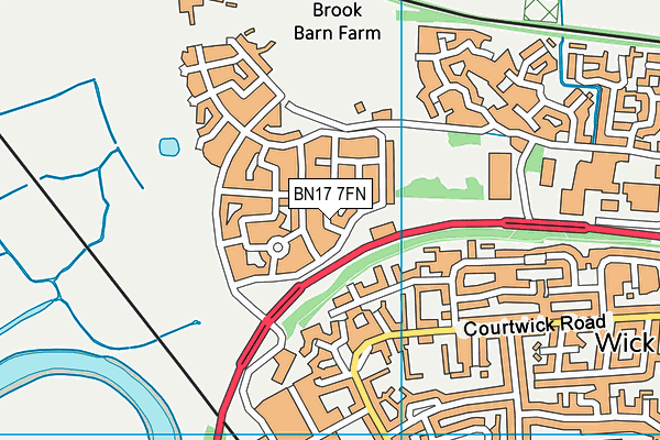 BN17 7FN map - OS VectorMap District (Ordnance Survey)