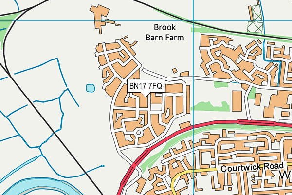 BN17 7FQ map - OS VectorMap District (Ordnance Survey)