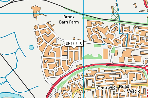 BN17 7FX map - OS VectorMap District (Ordnance Survey)