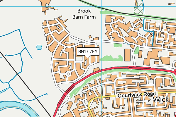 BN17 7FY map - OS VectorMap District (Ordnance Survey)