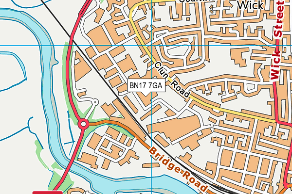 A J's Gym map (BN17 7GA) - OS VectorMap District (Ordnance Survey)