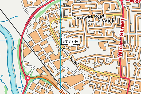 BN17 7HA map - OS VectorMap District (Ordnance Survey)