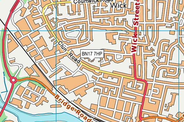 BN17 7HP map - OS VectorMap District (Ordnance Survey)
