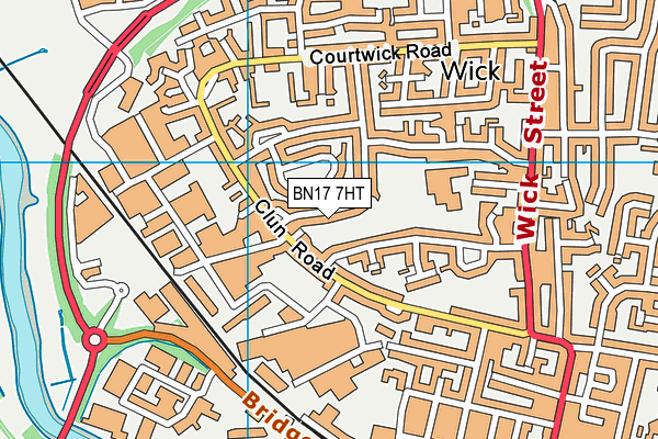 BN17 7HT map - OS VectorMap District (Ordnance Survey)