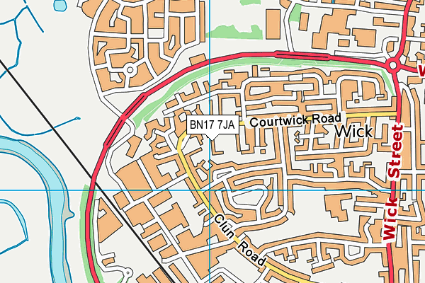 BN17 7JA map - OS VectorMap District (Ordnance Survey)