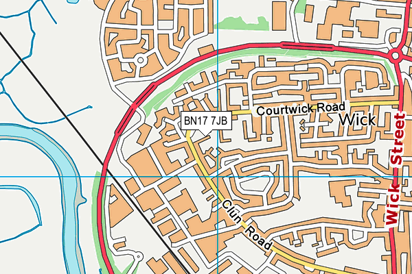 BN17 7JB map - OS VectorMap District (Ordnance Survey)