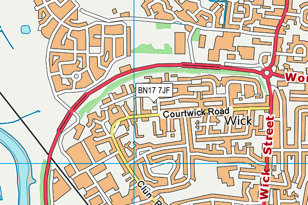 BN17 7JF map - OS VectorMap District (Ordnance Survey)