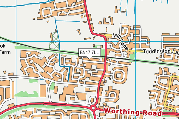BN17 7LL map - OS VectorMap District (Ordnance Survey)