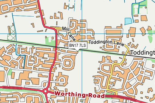 Crabtree Park (Wick Fc) map (BN17 7LS) - OS VectorMap District (Ordnance Survey)