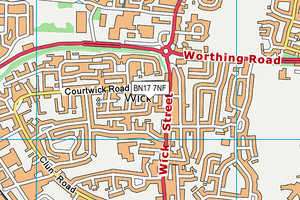 BN17 7NF map - OS VectorMap District (Ordnance Survey)
