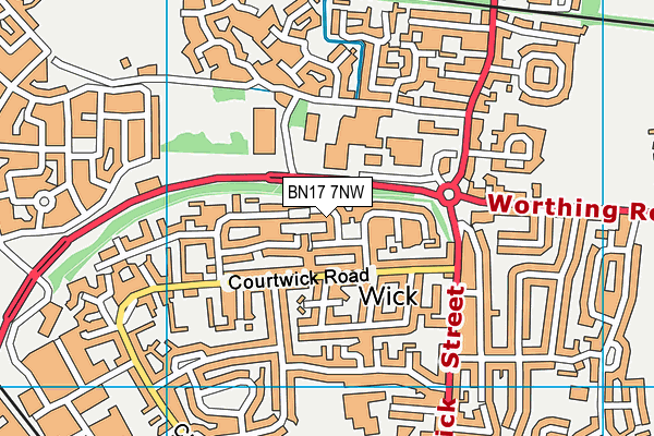 BN17 7NW map - OS VectorMap District (Ordnance Survey)