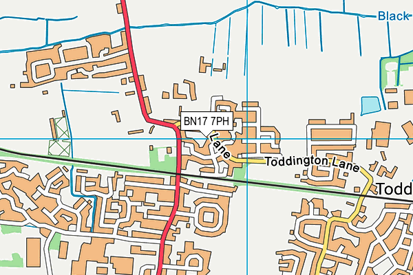 BN17 7PH map - OS VectorMap District (Ordnance Survey)