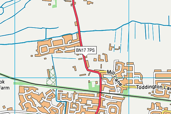 BN17 7PS map - OS VectorMap District (Ordnance Survey)