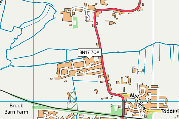 BN17 7QA map - OS VectorMap District (Ordnance Survey)