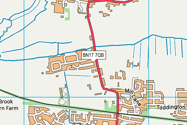 BN17 7QB map - OS VectorMap District (Ordnance Survey)