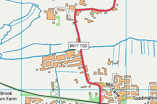 BN17 7QD map - OS VectorMap District (Ordnance Survey)