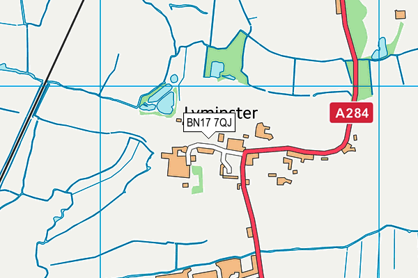 BN17 7QJ map - OS VectorMap District (Ordnance Survey)