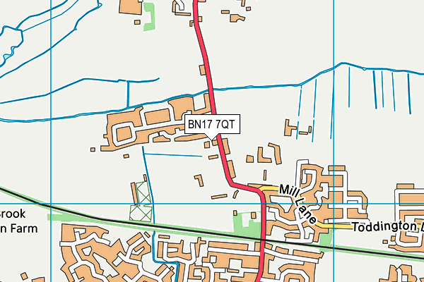 BN17 7QT map - OS VectorMap District (Ordnance Survey)