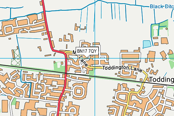 BN17 7QY map - OS VectorMap District (Ordnance Survey)