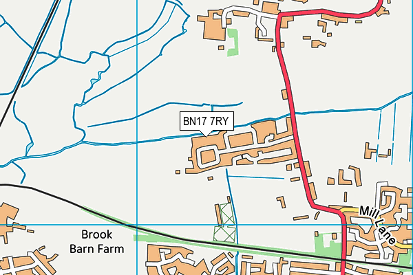 BN17 7RY map - OS VectorMap District (Ordnance Survey)