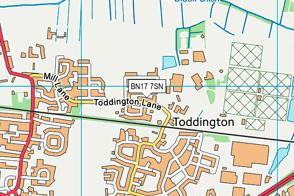 BN17 7SN map - OS VectorMap District (Ordnance Survey)