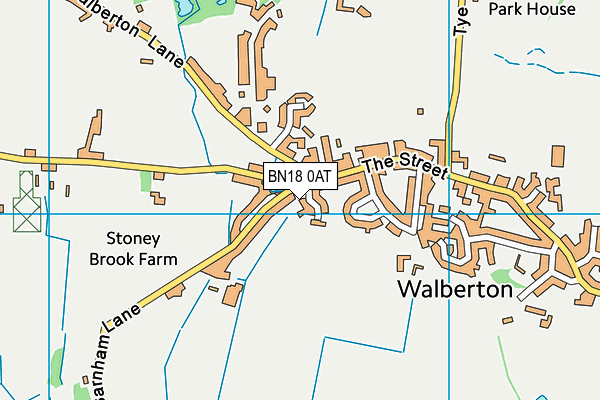 BN18 0AT map - OS VectorMap District (Ordnance Survey)