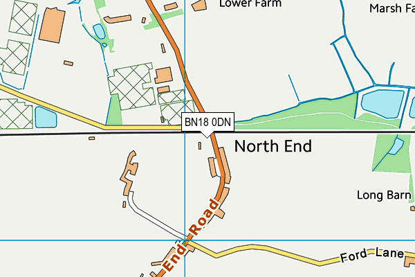 BN18 0DN map - OS VectorMap District (Ordnance Survey)